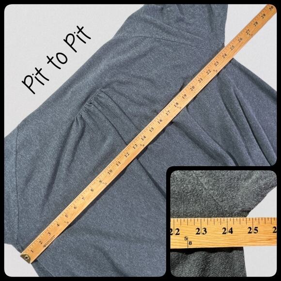 Basic Editions Asymmetrical Open Front Cardigan Plus Size Charcoal - Picture 8 of 10